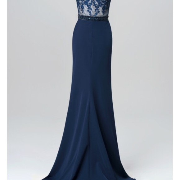 Emerald evening gown with train size 12 - Picture 8 of 8